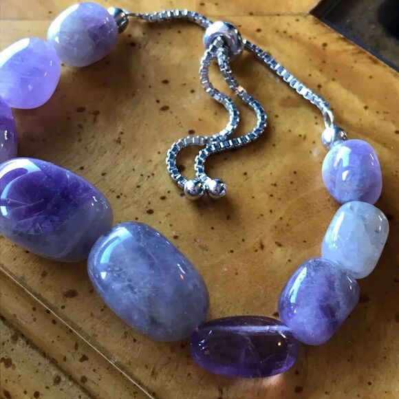 African Amethyst Sterling Silver Bracelet - Picture 2 of 6